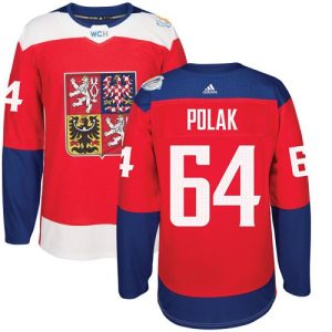 Herren Team Czech Republic #64 Roman Polak Authentic Rot Auswärts 2016 World Cup